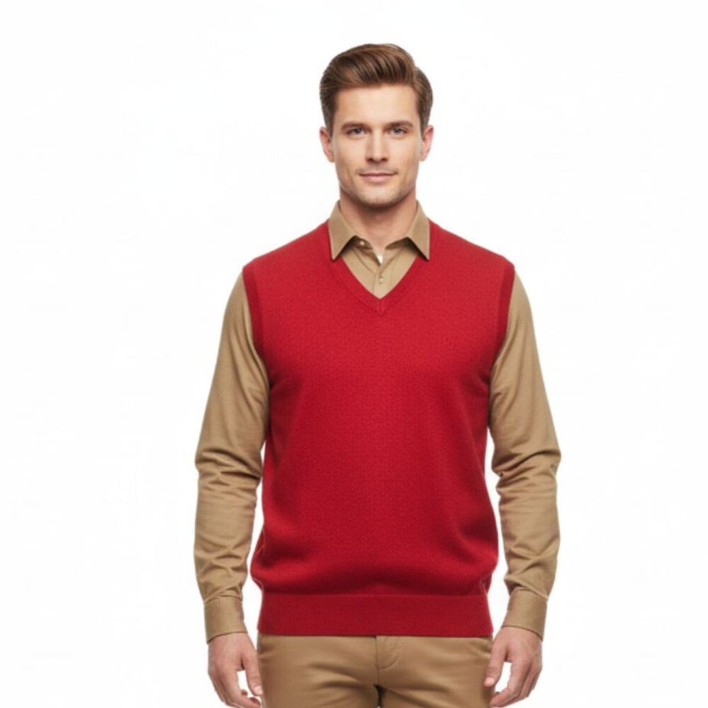 Brooks Brothers Men's Red Sleeveless Knit Pullover Vest M